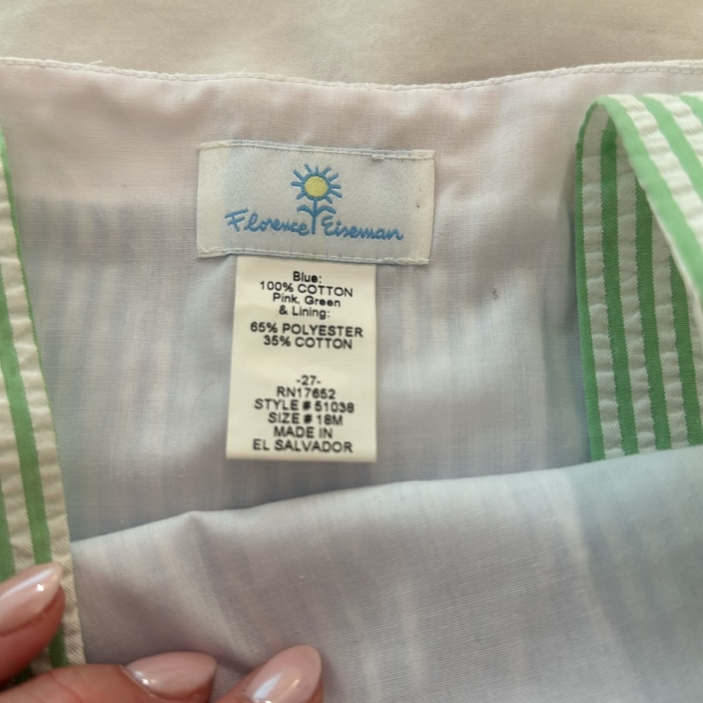 NWOT Florence Eiseman Pastel Seersucker Set Sz 18 mos - Picture 4 of 8